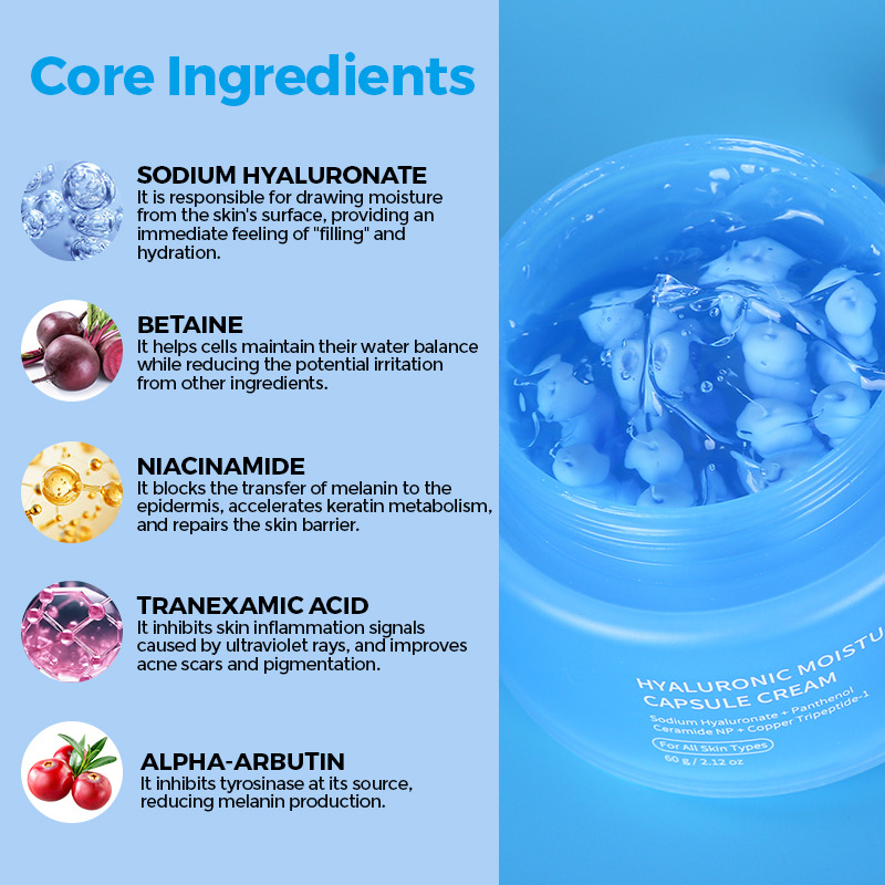 Panthenol Collagen Jelly Face Cream Korean Face Moisturizer Firming Anti-Aging Capsule Cream - 7